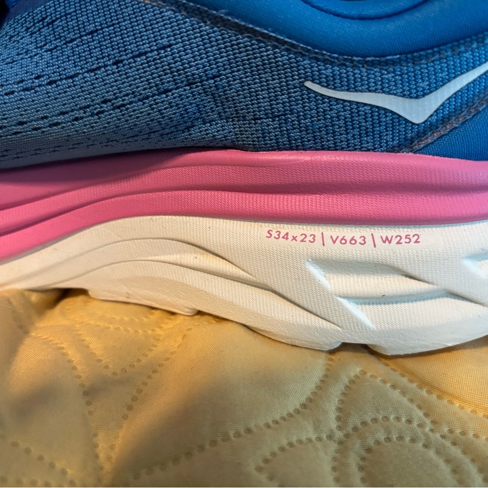 Hoka Women's Blue Pink White Sneakers - Picture 6 of 12
